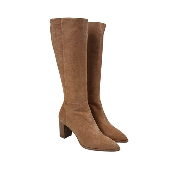 NWB Stuart Weitzman Hattie Suede Leather Heeled Knee High Boots - Picture 2 of 11